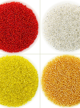 十字绣珠子灌银米珠黄色圆珠 2mm手工金色珠绣银色细小格散珠50克