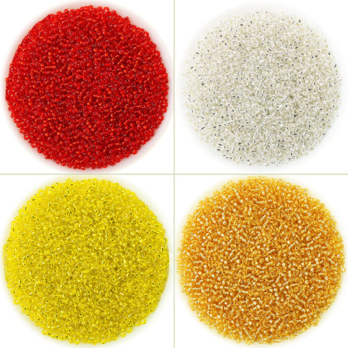 灌银黄色2mm手工细小50克珠子