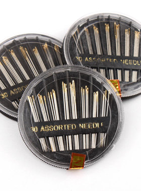 传统家用被子针组合缝衣针补衣针逢圆盘needles针盒装绣衣手缝针