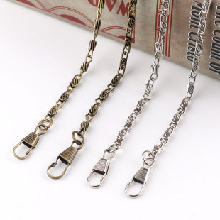 手工diy辅料挎包包带配件细金属链子口金包链古铜色银色万字链条