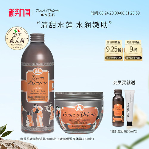 意大利进口东方宝石水莲花香氛沐浴露身体乳套装持久留香官方正品 - 封面