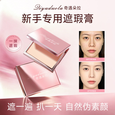 新款【官方】遮瑕膏遮黑眼圈痘印斑点提亮泪沟三文鱼新手专用厂家