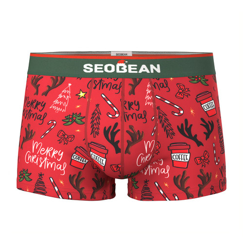 希宾5色男士圣诞新年平角内裤