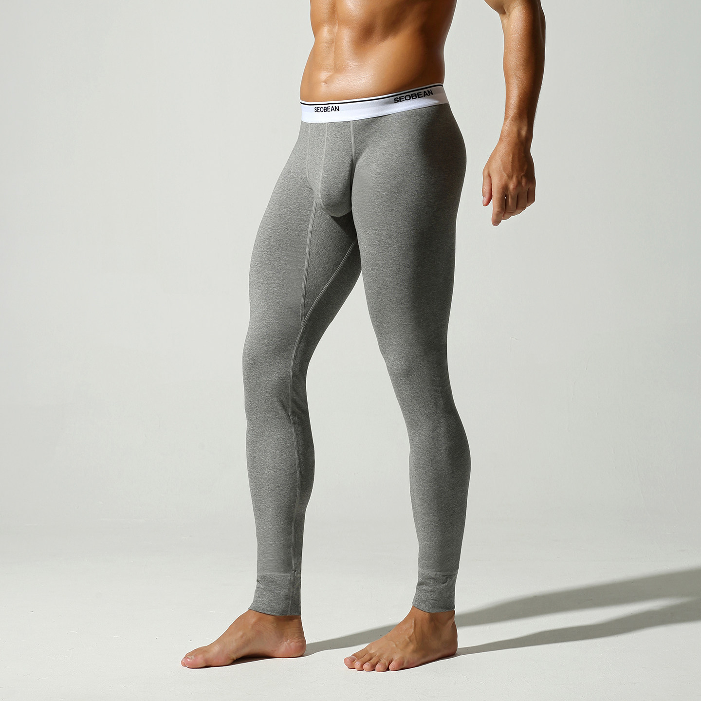 4色选25年SEOBEAN/希宾男士内衣青年贴身打底学生秋冬保暖薄秋裤