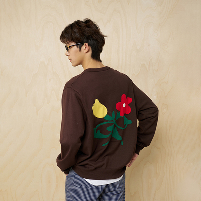 MoodLikeMe「交织梦境」花朵提花圆领毛衣开衫女2025春季针织外套