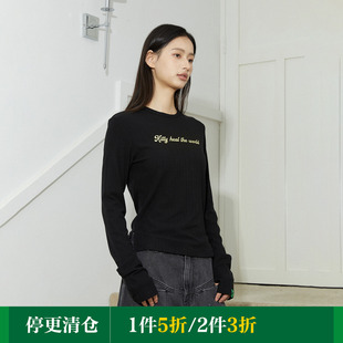 Like 打底T恤2024春秋新款 slogan长袖 上衣 保暖轻柔修身 Mood