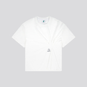Like 24ss Mood 不规则设计腰间捏褶开叉短袖 T恤