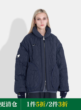 FMACM 箭头22AW人型剪影绗缝充棉立领双面穿棉服加厚外套潮