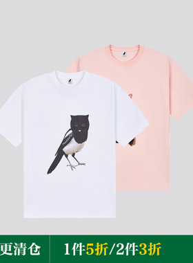 Mood Like Me24SS 呆呆猫头鹰数码直喷印花T恤