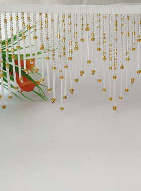 银色金色长款11cm斗笠流苏花边
