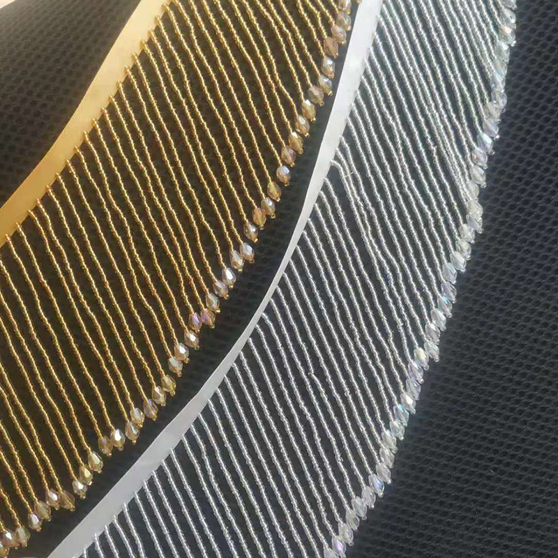 纯手工穿珠银金色小米珠加水滴