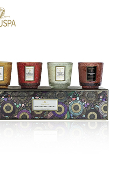 voluspa山茶花系列浮雕蕾丝杯四只装礼盒香薰蜡烛送礼女生礼物