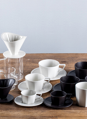 OCT系列简洁陶瓷马克杯意式咖啡杯碟套装白色滤杯拿铁杯浓缩咖啡