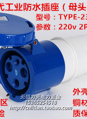 TYPE-233 防水IP67工业插头移动插座连接器耦合器3芯63A 220v 6H