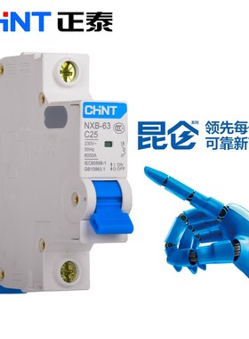 正泰昆仑 NXB-63 空气开关 小型断路器家用 C型空开1P16A2P 3P 4P