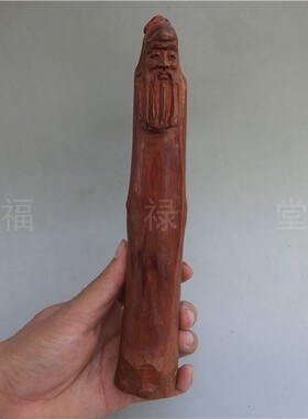 血龙木雕木头寿星南极翁手工雕刻实木家居装饰中式工艺品摆件21