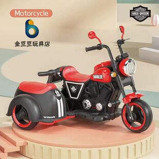 双人挎斗儿童电动车可坐人充电男女宝宝玩具带遥控三轮两座摩托车