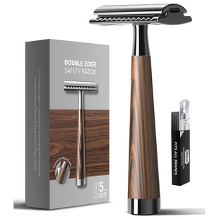 Men's Razor with Wooden Handle & Optional Razor Stand