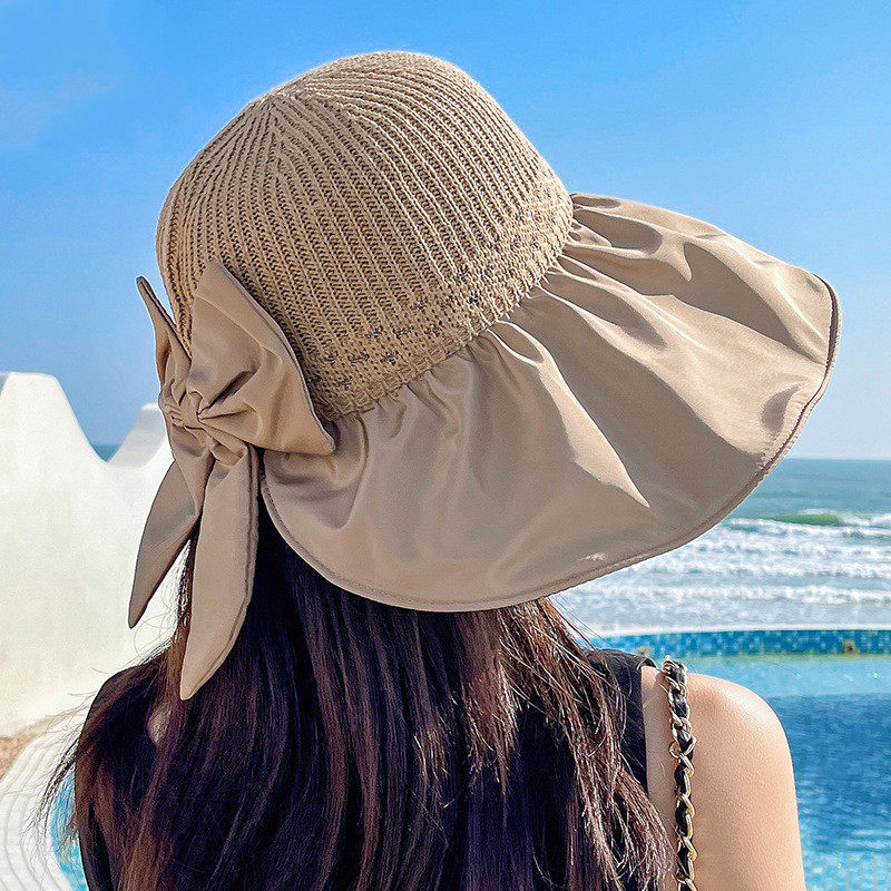 女士帽子夏款遮阳帽防晒防紫外线妈妈夏季时尚薄款防晒大沿渔夫帽