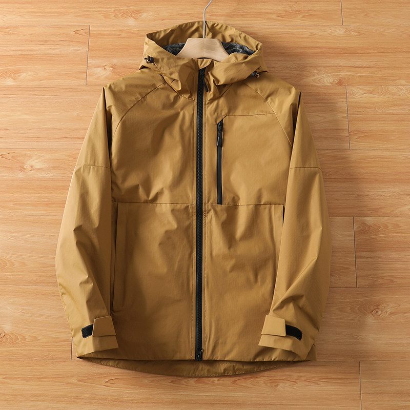 户外鸟款春秋季新款男士高端登山服防风休闲连帽冲锋衣夹克外套
