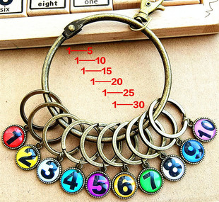 数字钥匙盘带标记牌钥匙牌钥匙收纳分类钥匙串号码牌钥匙扣多圈环