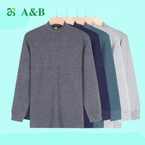 AB内衣保暖上衣纯棉秋衣男高领