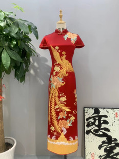 出租凤穿牡丹重工盘金绣新娘敬酒服婚礼婚服回门礼服新婚宴旗袍