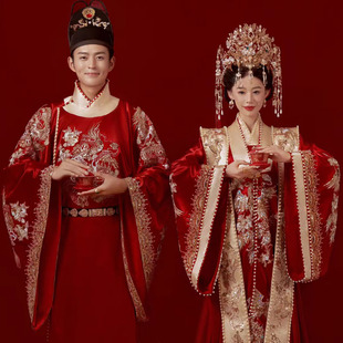 明制汉服婚服古代新娘礼服中式 明制汉服出租 嫁衣凤冠霞帔情侣套装