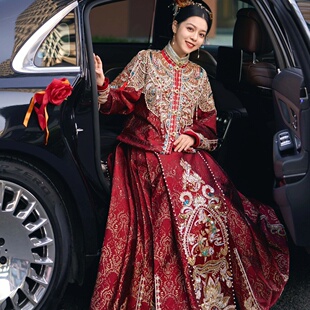 倒叙秀禾服新款中式汉服婚服出阁接亲礼服马面裙上袄敬酒定亲出租