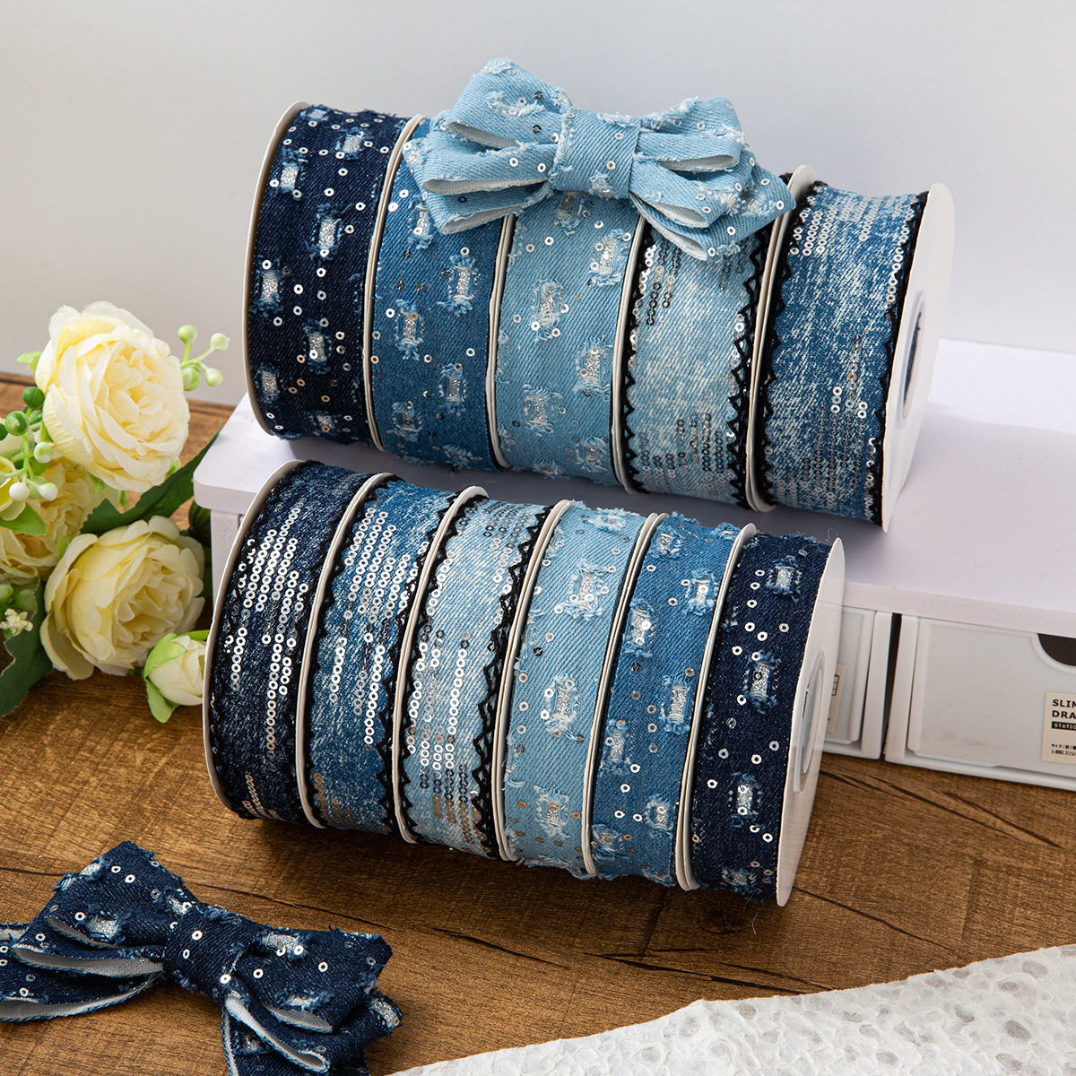 勾边亮片直切牛仔织带50码头饰蝴蝶结丝带服装辅料件牛仔布料带,居家布艺,丝带/绸带/布带,淘宝优惠券,粉丝福利购,淘宝优惠卷