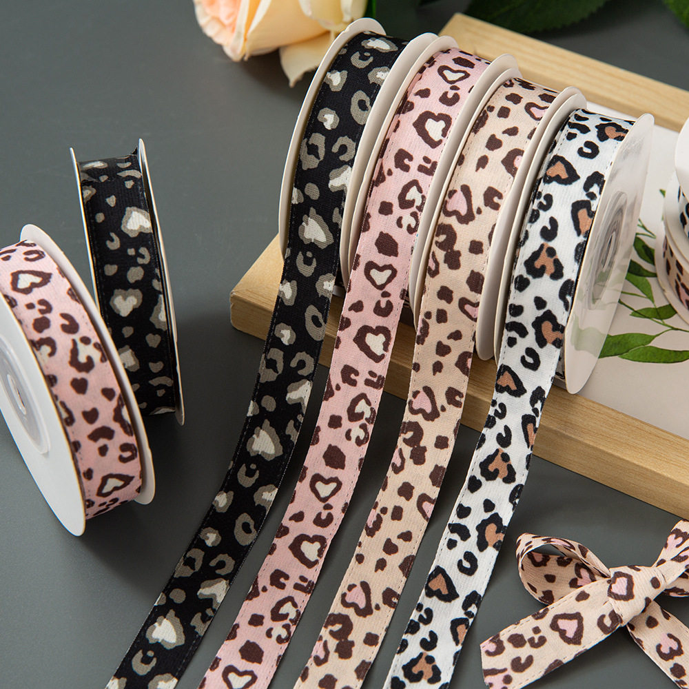 1.5cm欧美爱心豹纹丝带DIY帽字蝴蝶结发饰礼品花束包装绑带辅料,居家布艺,丝带/绸带/布带,淘宝优惠券,粉丝福利购,淘宝优惠卷