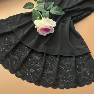 饰布料加密款 边料衣服拼接装 黑色蕾丝花边辅料裙摆裙子服装 韩版