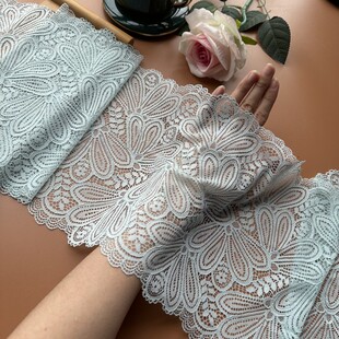 新品浅绿色蕾丝花边辅料裙摆裙子服装边料衣服拼接装饰布料宽23cm