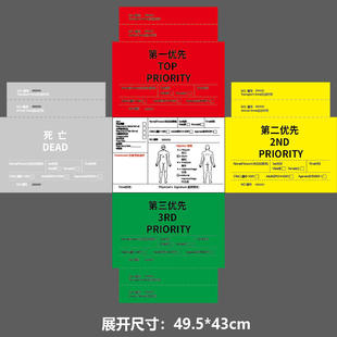 民用运输机场航空消防医用应急救伤亡识别标签救援检伤分类伤情卡