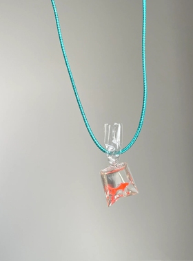 金鱼小鱼吊坠项链透明亚克力饰品配饰创意项链