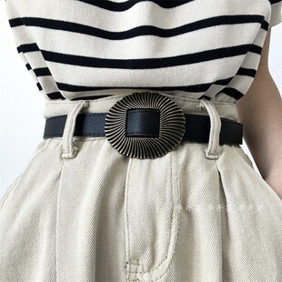 欧美风腰带女2026新款复古贝壳花纹皮带韩版百搭配牛仔裤带ins风