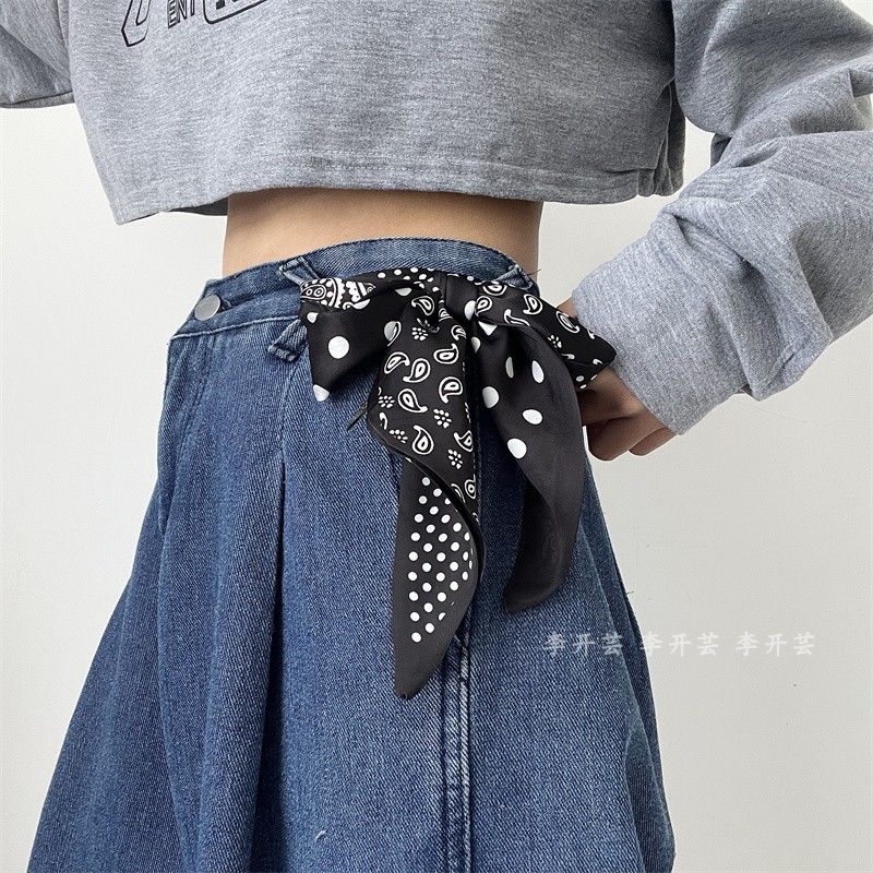 腰带配裙子长条装饰腰果花