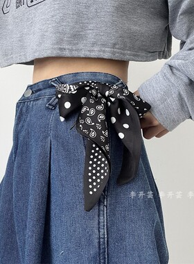 腰带配裙子长条装饰腰果花
