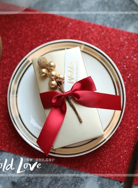 哲糖新中式红色喜糖盒高级精致喜糖盒子结婚糖盒婚礼用品爱情果实