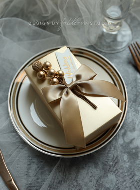 哲糖爱情果实香槟色喜糖盒金色喜糖盒子原创婚礼用品热销糖盒大号