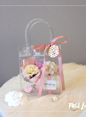 清仓 结婚婚礼喜糖袋 香皂花伴手礼透明喜糖手提袋喜糖盒礼袋空盒