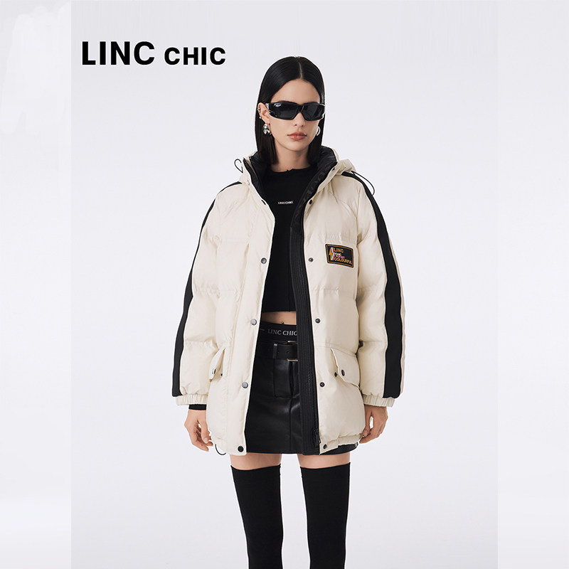 LINCCHIC金羽杰专柜正品功能性防雨雪中长款羽绒服女Y23603190