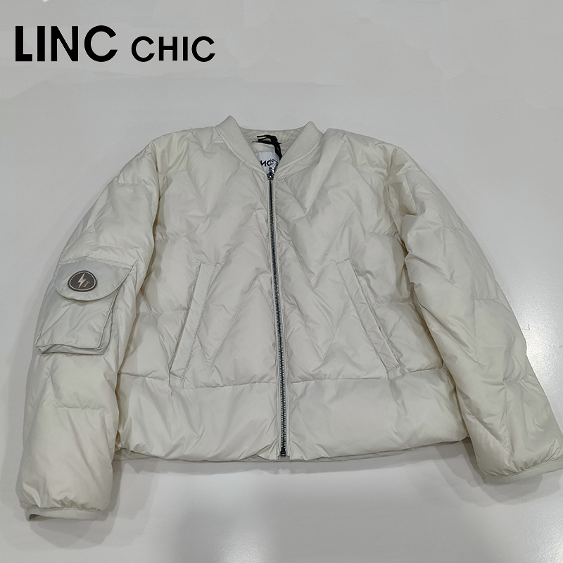 金羽杰棒球领轻薄短款羽绒服