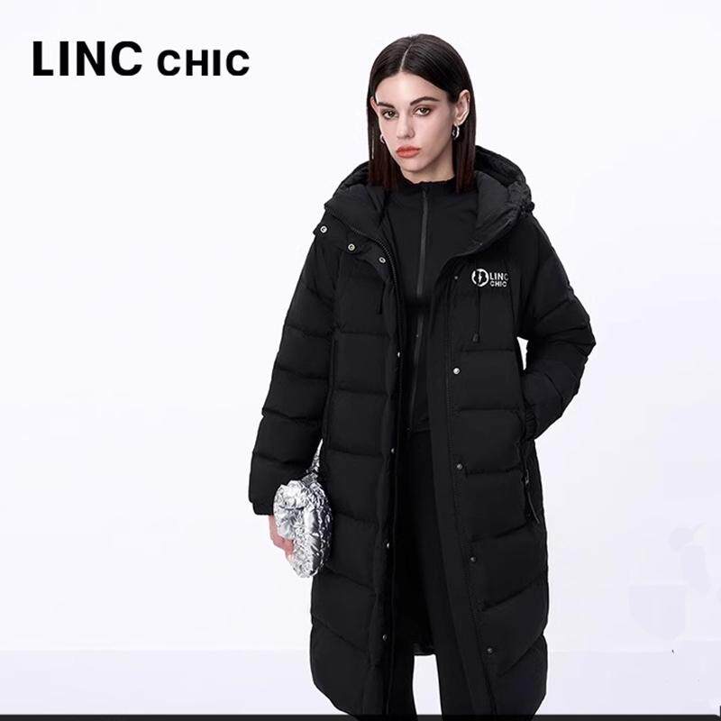 LINC金羽杰专柜正品新款都市简约通勤中长款羽绒服女Y24606311