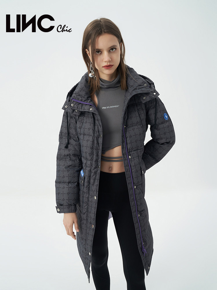 金羽杰中长款学院复古羽绒服