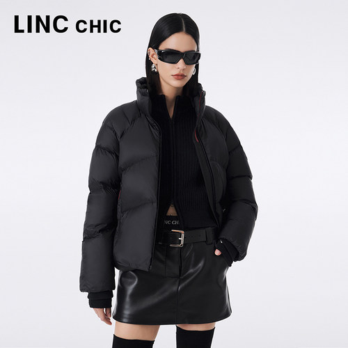 金羽杰新款短款面包立领羽绒服