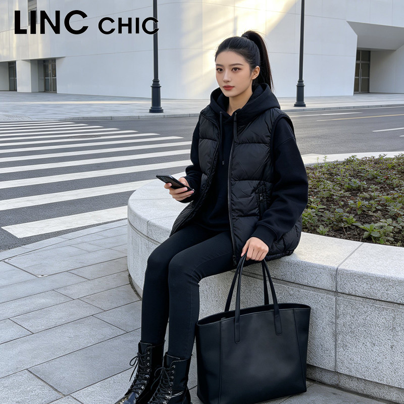 LINCCHIC轻薄短款经典羽绒马甲