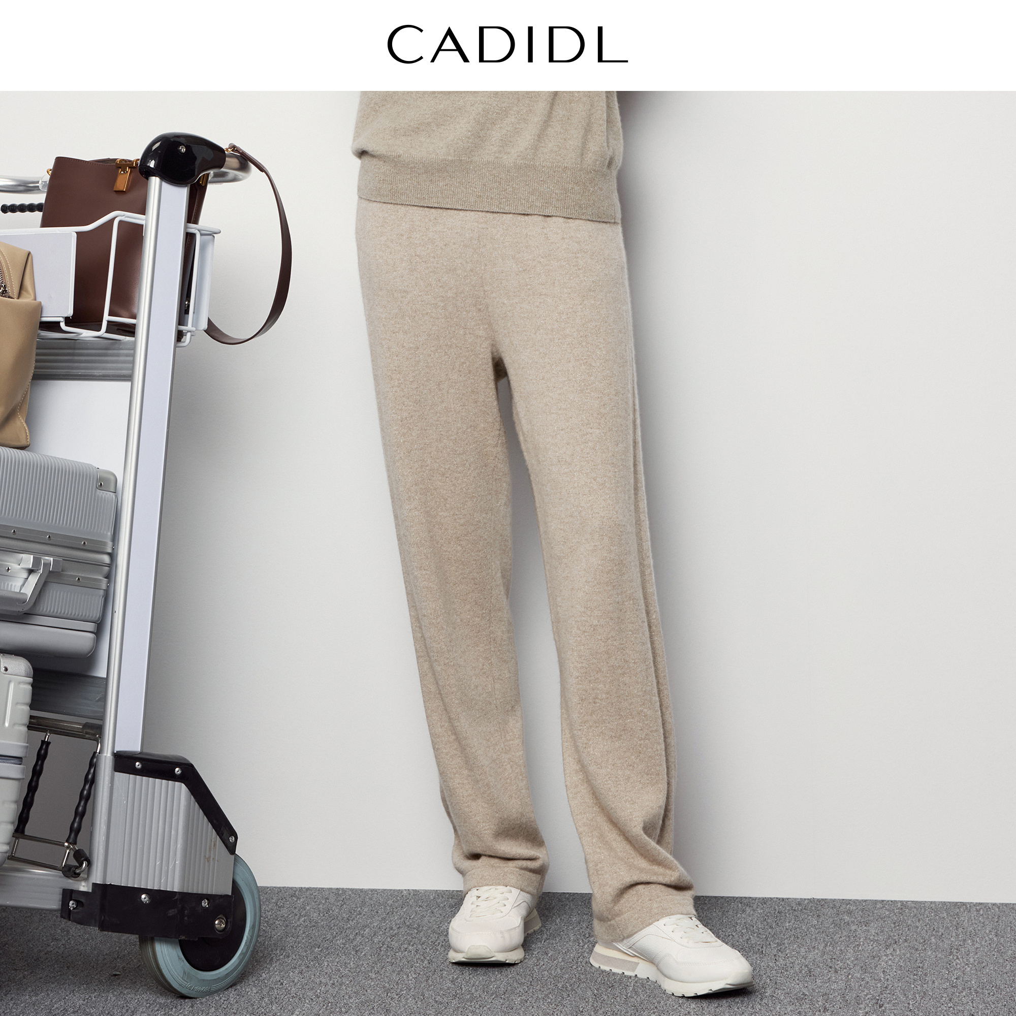 【羊毛羊绒】CADIDL卡迪黛尔商场同款毛织直筒休闲裤女25冬季新款