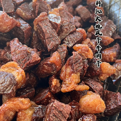 科沁大地风干油炸牛肉干肥瘦油香