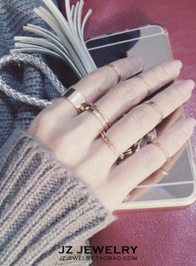 欧美简约十件套指环JZRing韩国